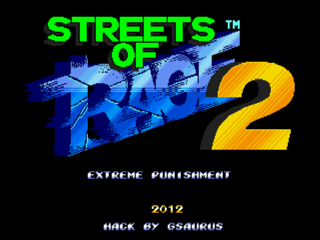 Streets of Rage 2 - Extreme Punishment Edition Title Screen
